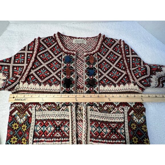 ALDO MARTINS (Anthropologie) Inverness Red Wool/Alpaca Cardigan, Size Small - Picture 11 of 14